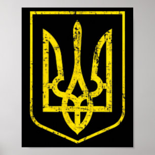 Ukraine Stolz Ukrainische Flagge Wappen Russland O Poster