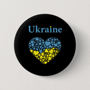 Ukraine Stolz Ukrainisches Herz Flagge Ehre der Uk Button