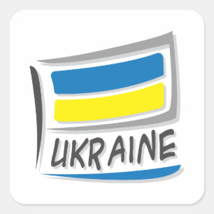 Ukraine - Stolz-X-Flagge Quadratischer Aufkleber