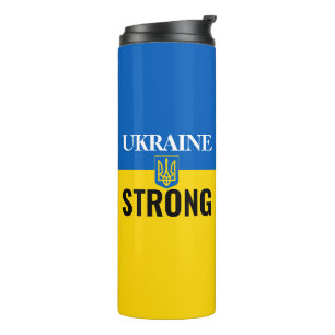 UKRAINE STRONG oder Ihre Botschaft Thermosbecher
