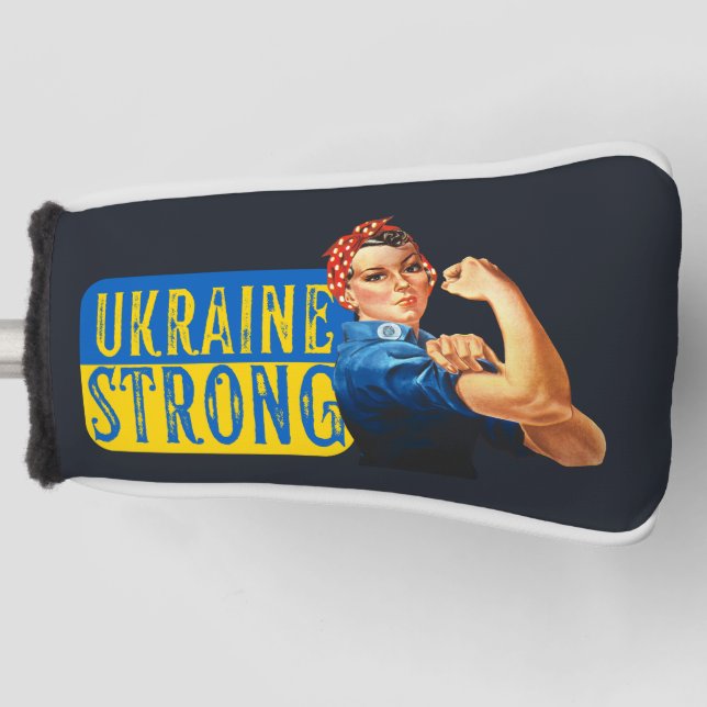 Ukraine Strong Rosie the Riveter Golf Headcover (Vorderseite)