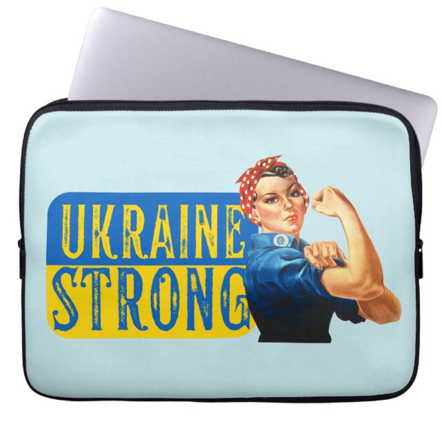 Ukraine Strong Rosie the Riveter Laptopschutzhülle (Vorderseite)
