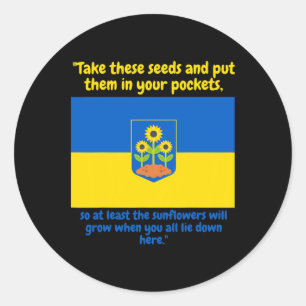 Ukraine Support Sonnenblume Pur Diese Samen In Ihr Runder Aufkleber