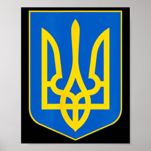 Ukraine-Symbol Tryzub patriotisch Slawa Ukrajini Poster