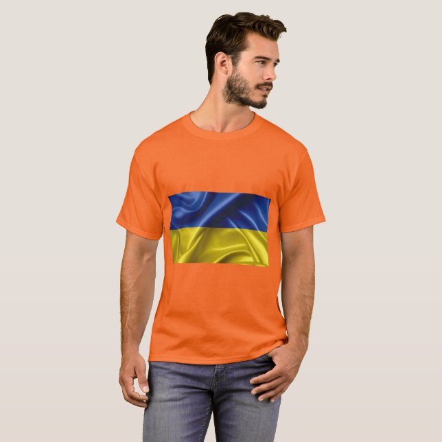 Ukraine T - Shirt der Flaggenfarben (Vorne ganz)
