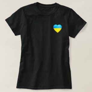 Ukraine T - Shirt ukrainisches Flaggenherz - Freih