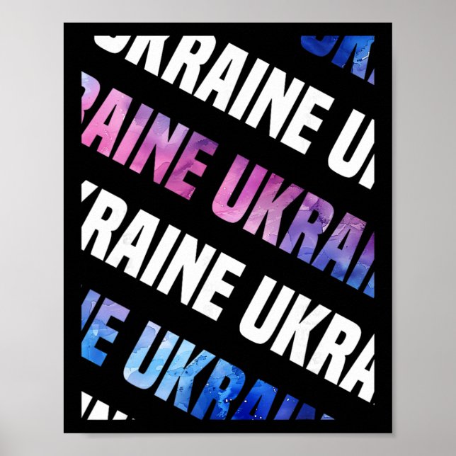 Ukraine-Tarnmuster-Wasserfarbe-Tarnung  Poster (Vorne)