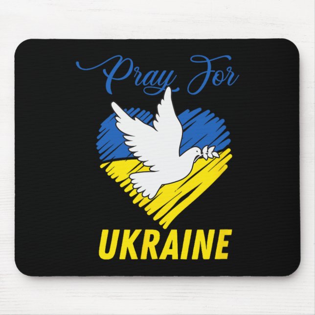 Ukraine Taube Herz  Mousepad (Vorne)