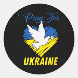 Ukraine Taube Herz  Runder Aufkleber