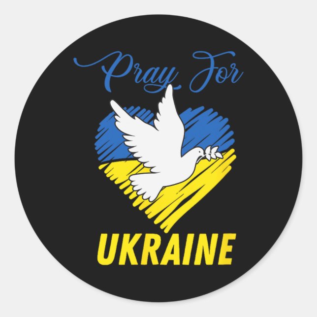 Ukraine Taube Herz  Runder Aufkleber (Vorderseite)