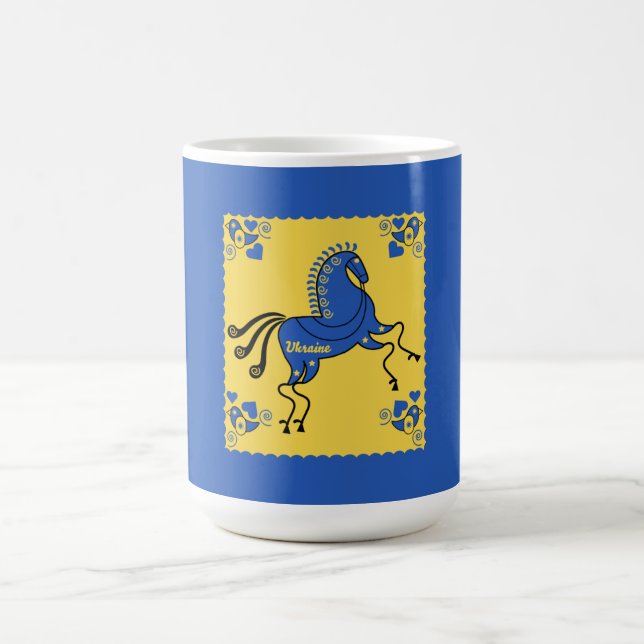 Ukraine Traditionelle Volkskunst Zwei-Tone-Tasse Kaffeetasse (Mittel)