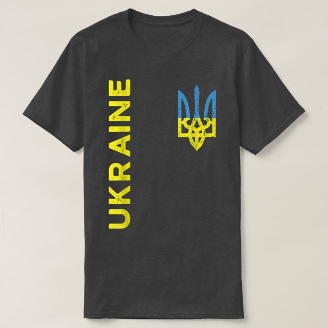 Ukraine Trident Coat of Arms Emblem ukrainische Fl T-Shirt (Design vorne)