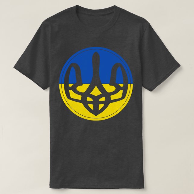 Ukraine Trident Fish Eye Style T-Shirt (Design vorne)