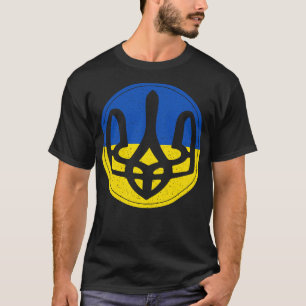 Ukraine Trident gestörte Fische Augenstil T-Shirt