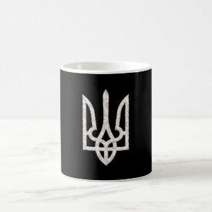 Ukraine Trident Gyrfalcon Wappen Marmorgold Kaffeetasse