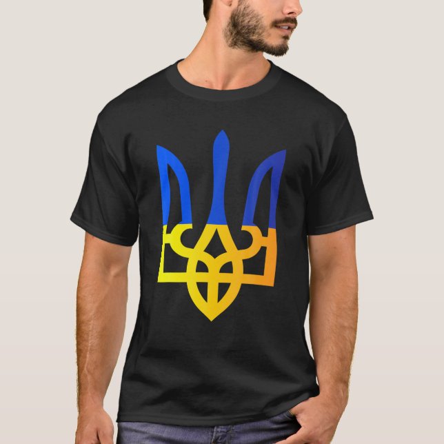Ukraine Trident National Symbol ukrainische Flagge T-Shirt (Vorderseite)