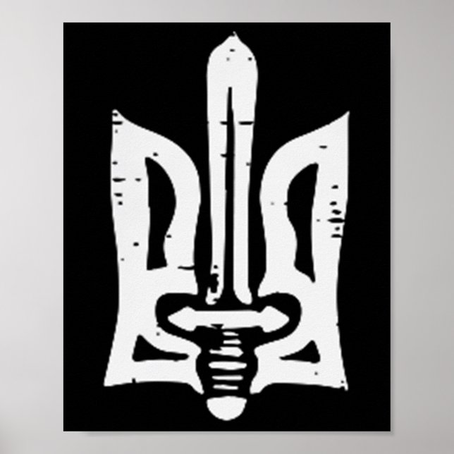 Ukraine Trident Sword Pocket Ukrainian Tryzub Wome Poster (Vorne)