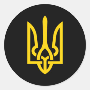 Ukraine Trident Symbol Mittelukrainischer Zelensky Runder Aufkleber