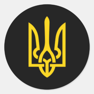 Ukraine Trident Symbol Mittelukrainischer Zelensky Runder Aufkleber