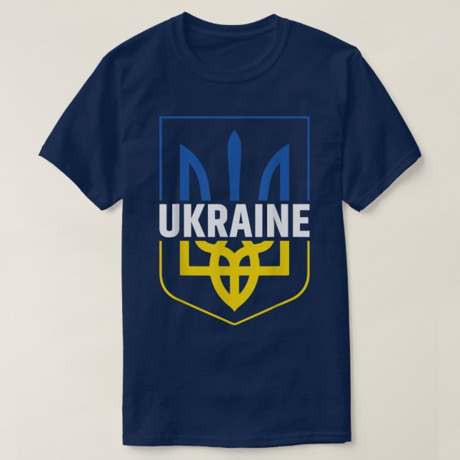 Ukraine Trident T Stolzmütze Waffen Ukrainischer V T-Shirt (Design vorne)