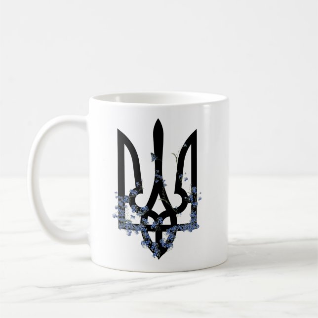 UKRAINE. Trident Trizub - coat of Arms of Ukraine. Kaffeetasse (Links)