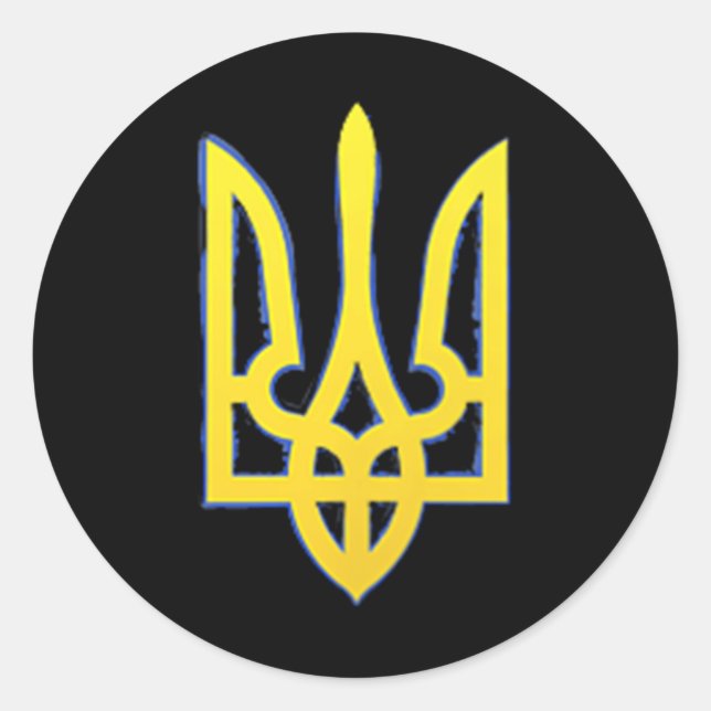 Ukraine Trident Tryzub Militär Patriotic Runder Aufkleber (Vorderseite)