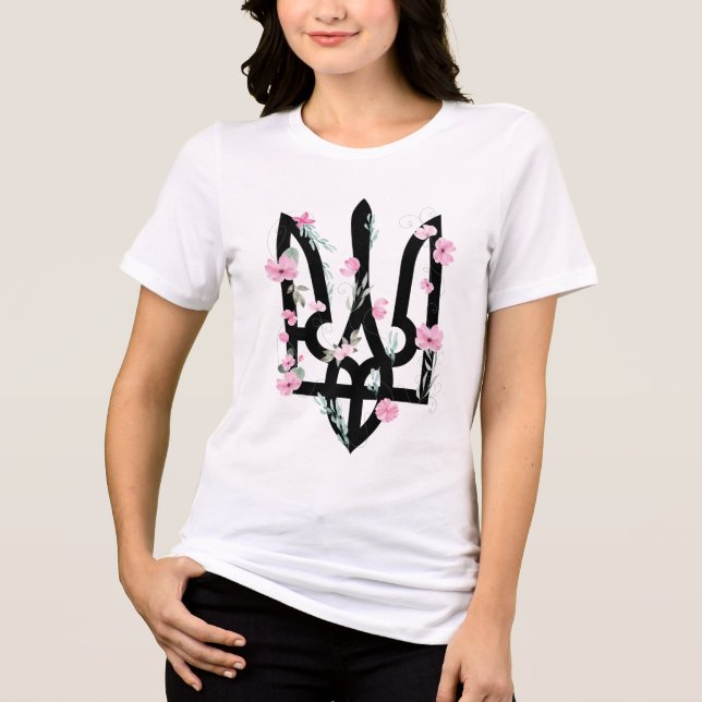 UKRAINE. Trident. Ukrainian Coat of Arms.  Tri-Blend Shirt (Vorderseite)