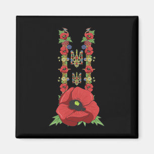 Ukraine Trysub Rote Mohnblumen Süße Vintage Ukrain Magnet