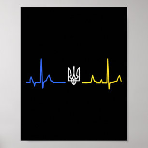 Ukraine Tryzub Dreizack Zelensky Ukrainische Flagg Poster