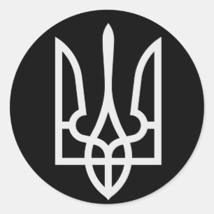 Ukraine Tryzub Runder Aufkleber