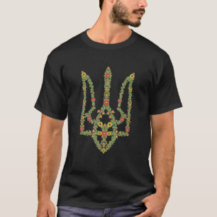 Ukraine Tryzub Ukrainische Blume modischer Triden T-Shirt