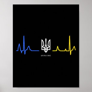 Ukraine Tryzub Ukrainische Flagge Dreizack Zelensk Poster