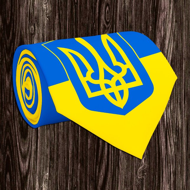 Ukraine, Tryzub, ukrainische Flagge / Wappen-Nec Krawatte (Von Creator hochgeladen)