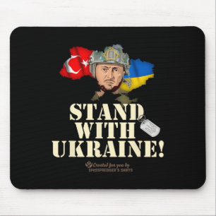 Ukraine Türkei Flaggen Hundemarke Zelensky Steh mi Mousepad
