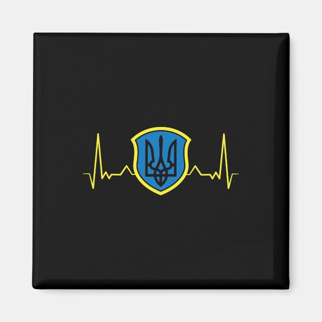Ukraine Ukrainer Ukrainisch Kiew Trysub Flagge 13  Magnet (Vorne)