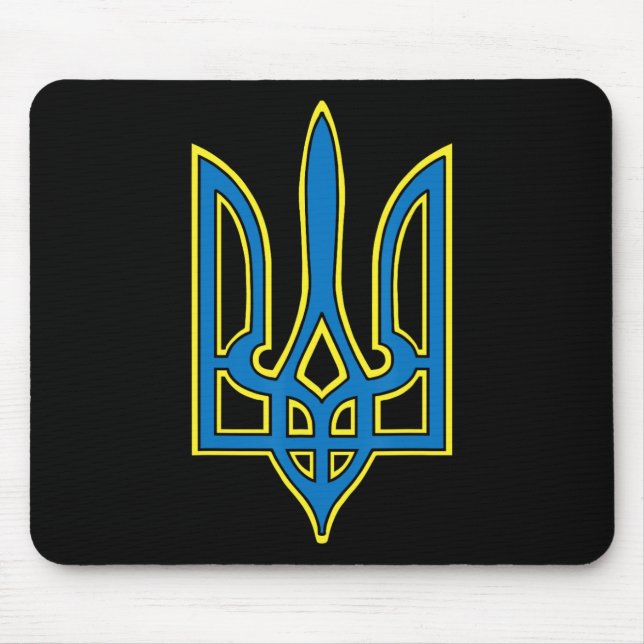 Ukraine Ukrainer Ukrainisch Kiew Trysub Flagge 1  Mousepad (Vorne)