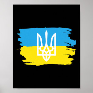 Ukraine Ukrainer Ukrainisch Kiew Trysub Flagge 3 Poster