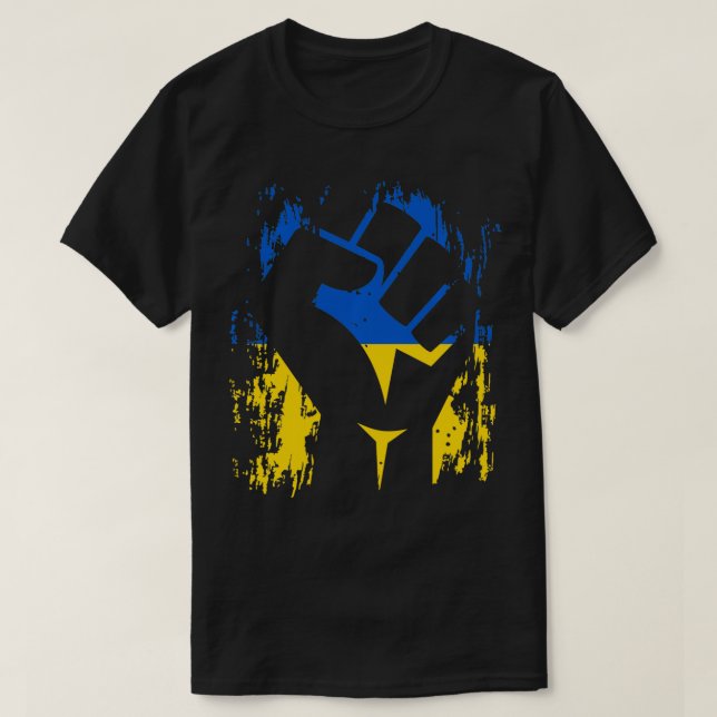 Ukraine  Ukrainian Flag Stand With Ukraine DNA  T-Shirt (Design vorne)