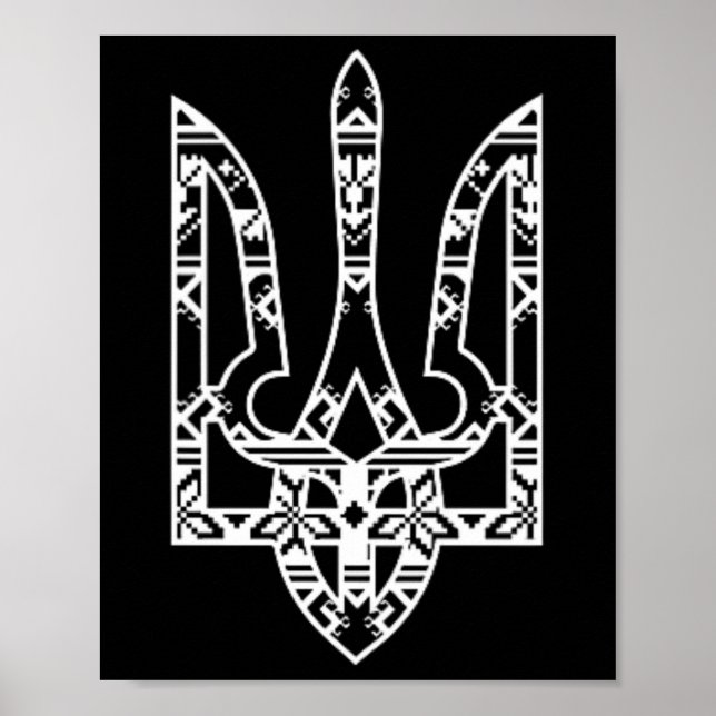 Ukraine Ukrainian Kiew Trysub Flag 19  Poster (Vorne)