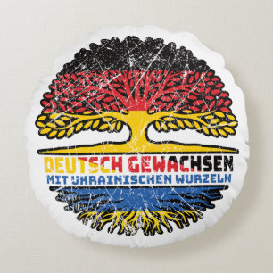 Ukraine Ukrainisch Deutsch Deutschland Baum Wurzel Rundes Kissen