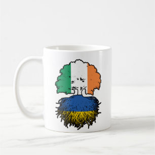 Ukraine Ukrainisch Irland Tree Roots Flag Kaffeetasse