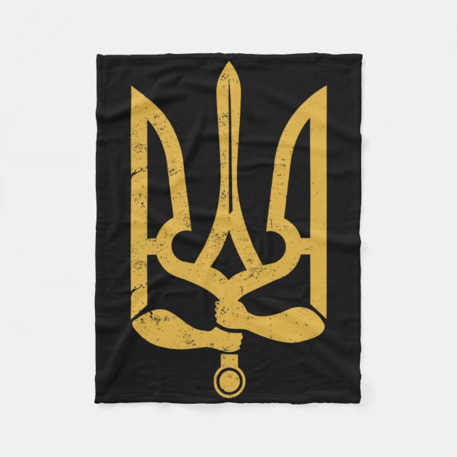 Ukraine Ukrainisch Kiew Trysub Flagge 10  Fleecedecke (Vorderseite)