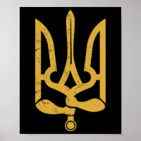 Ukraine Ukrainisch Kiew Trysub Flagge 10