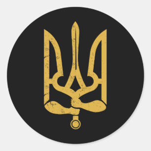 Ukraine Ukrainisch Kiew Trysub Flagge 10 Runder Aufkleber