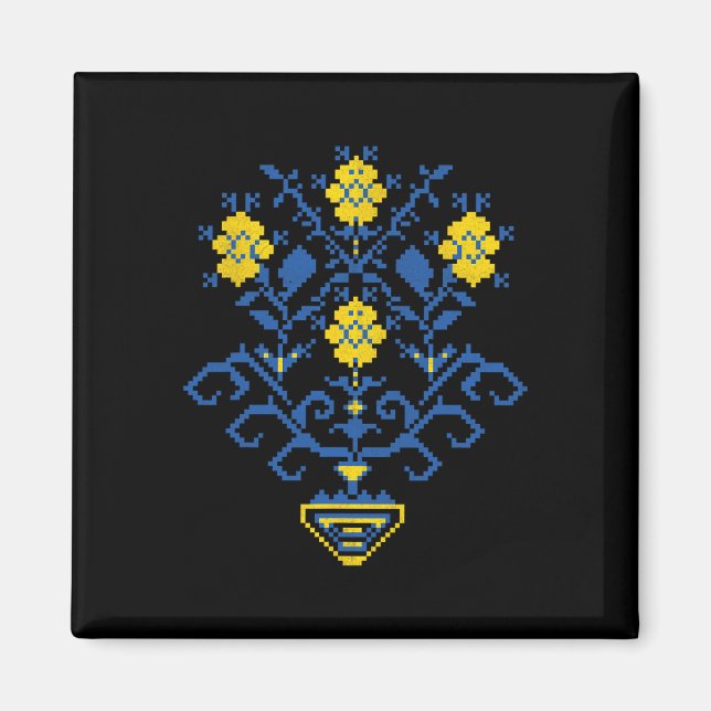 Ukraine Ukrainisch Kiew Trysub Flagge 11  Magnet (Vorne)