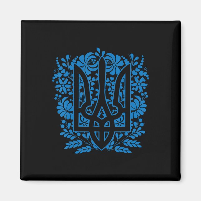 Ukraine Ukrainisch Kiew Trysub Flagge 14  Magnet (Vorne)