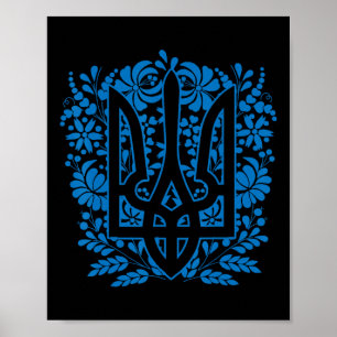 Ukraine Ukrainisch Kiew Trysub Flagge 14 Poster