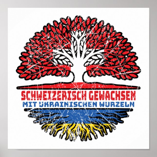 Ukraine Ukrainisch Schweizer Schweiz Baum Wurzel Poster (Vorne)