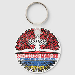 Ukraine Ukrainisch Schweizer Schweiz Baum Wurzel Schlüsselanhänger