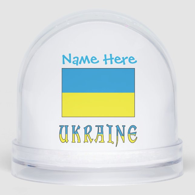 Ukraine Ukrainische Flagge Blue Personalisierung Schneekugeln (Vorderseite)